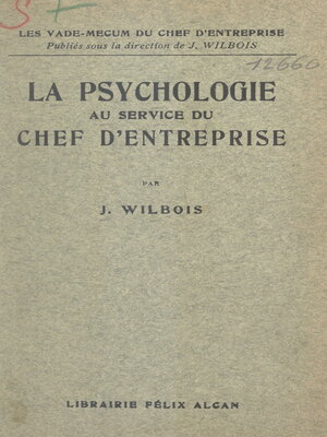 cover image of La psychologie au service du chef d'entreprise